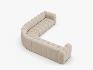 COLTAR CU 4 LOCURI LUPIN 309, BEJ, CU TAPITERIE DIN TEXTIL BOUCLE BALOO, MICADONI - Img 3
