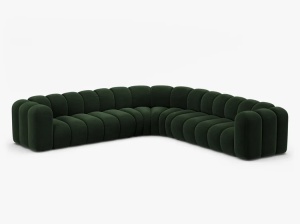 COLTAR CU 4 LOCURI LUPIN 309, VERDE SMARALD, CU TAPITERIE DIN CATIFEA VENUS, MICADONI - Img 2