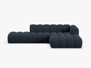 COLTAR CU 5 LOCURI LUPIN 230, PE DREAPTA, ALBASTRU MARIN, CU TAPITERIE DIN CHENILLE EDEN, MICADONI