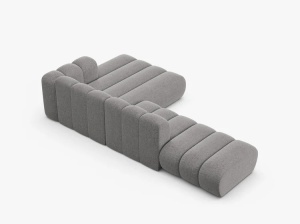 COLTAR CU 5 LOCURI LUPIN 230, PE DREAPTA, GRI DESCHIS, CU TAPITERIE DIN CHENILLE EDEN, MICADONI - Img 4