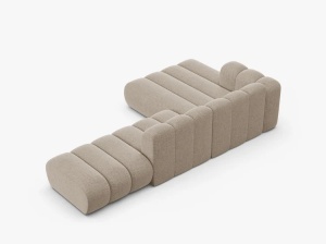 COLTAR CU 5 LOCURI LUPIN 230, PE STANGA, BEJ INCHIS, CU TAPITERIE DIN CHENILLE EDEN, MICADONI - Img 4