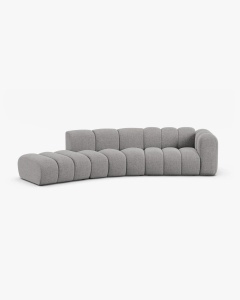 COLTAR CU 5 LOCURI, LUPIN, 335, PE STANGA, GRI DESCHIS, CU TAPITERIE DIN TEXTIL CHENILLE EDEN, MICADONI