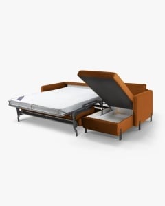 COLTAR EXTENSIBIL GLORIA, CARAMIZIU, PE DREAPTA, 266 CM, TAPITAT CU TAPITERIE DIN TEXTIL STRUCTURAT BJORN, MICADONI - Img 3