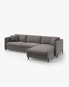 COLTAR EXTENSIBIL GLORIA, PE DREAPTA, GRI, 170X286 CM, TAPITAT CU TAPITERIE DIN TEXTIL CATIFEA SALVADOR, MICADONI - Img 5