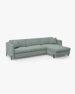 COLTAR EXTENSIBIL GLORIA, VERDE MENTA, PE DREAPTA, 266 CM, TAPITAT CU TAPITERIE DIN TEXTIL STRUCTURAT BJORN, MICADONI - Img 4