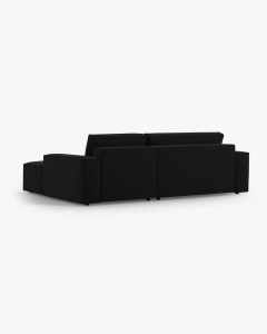 COLTAR EXTENSIBIL, PE DREAPTA, JODIE, 246X151 CM, NEGRU, TAPITAT CU TAPITERIE DIN TEXTIL CATIFEA BLUVEL, MICADONI - Img 4