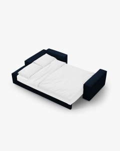 COLTAR EXTENSIBIL, PE STANGA, JODIE, 246X151 CM, ALBASTRU INCHIS, TAPITAT CU TAPITERIE DIN TEXTIL BOUCLE BALOO, MICADONI - Img 2
