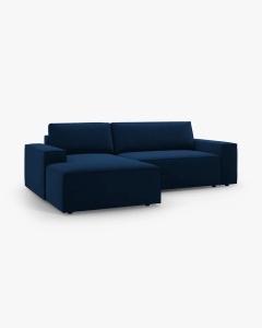 COLTAR EXTENSIBIL, PE STANGA, JODIE, 246X151 CM, ALBASTRU ROYAL, TAPITAT CU TAPITERIE DIN TEXTIL CATIFEA BLUVEL, MICADONI - Img 6