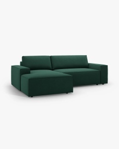 COLTAR EXTENSIBIL, PE STANGA, JODIE, 246X151 CM, VERDE, TAPITAT CU TAPITERIE DIN TEXTIL STRUCTURAT MEGAN, MICADONI - Img 6
