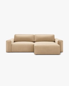 COLTAR EXTENSIBIL VICTOR, PE DREAPTA, NUD, 246X148 CM, TAPITAT CU TAPITERIE DIN TEXTIL CATIFEA PARIS, MICADONI