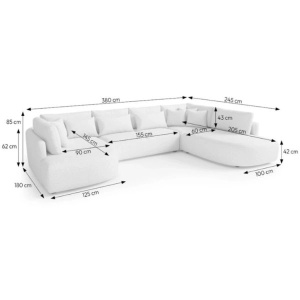 COLTAR FIX IN FORMA DE U, 380CM, CONFECTIONAT DIN MATERIAL TIP CHENILLE, BEJ, JACOBS, STIL MODERN - Img 6