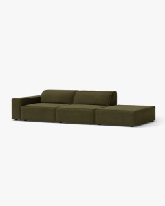 COLTAR JODIE, 262X99 CM, PE DREAPTA, CU 3 LOCURI, VERDE, TAPITAT CU TAPITERIE DIN TEXTIL CATIFEA BLUVEL, MICADONI - Img 2