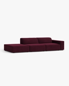 COLTAR JODIE, 262X99 CM, PE STANGA, CU 3 LOCURI, VISINIU, TAPITAT CU TAPITERIE DIN TEXTIL CATIFEA VENUS, MICADONI - Img 2