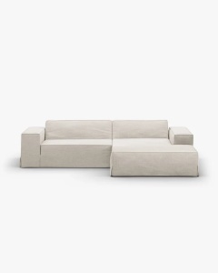 COLTAR JODIE PE DREAPTA, 224X162 CM, NATURAL, TAPITAT CU TAPITERIE DIN TEXTIL STRUCTURAT LINS, MICADONI - Img 1