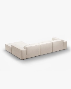 COLTAR JODIE, PE DREAPTA, 284X162 CM, BEJ, TAPITAT CU TAPITERIE DIN TEXTIL STRUCTURAT LINS, MICADONI - Img 3