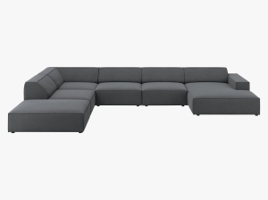 COLTAR JODIE, STANGA, 7 LOCURI, 364 CM, DIVERSE CULORI SI MATERIALE, DESIGN DEOSEBIT - Img 9