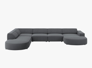 COLTAR JODIE, STANGA, 7 LOCURI, 364 CM, DIVERSE CULORI SI MATERIALE, DESIGN DEOSEBIT - Img 9