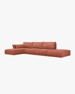 COLTAR KAELLE, 364 CM, CU 5 LOCURI, PE STANGA, CARAMIZIU, CU TAPITERIE DIN TEXTIL CHENILLE OVER THE HORIZON, MICADONI - Img 2