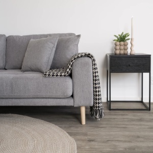 COLTAR LIDO CU 4 PERINI 290CM, DIN LEMN SI TEXTIL, CULOARE GRI DESCHIS, HOUSE NORDIC - Img 6
