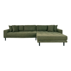 COLTAR LIDO CU 4 PERINI 290CM, DIN LEMN SI TEXTIL, CULOARE VERDE MASLINIU, HOUSE NORDIC