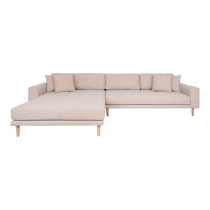 COLTAR LIDO CU 4 PERINI 290CM, STANGA, DIN LEMN SI TEXTIL, CULOARE NISIPIU, HOUSE NORDIC
