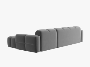 COLTAR LISA, DREAPTA, 5 LOCURI, 310 CM, GRI DESCHIS, TAPITERIE DIN CATIFEA, DESIGN DEOSEBIT - Img 4