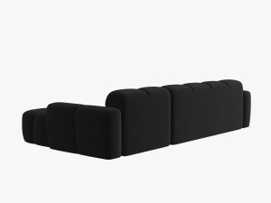 COLTAR LISA, DREAPTA, 5 LOCURI, 310 CM, NEGRU, TAPITERIE DIN CATIFEA, DESIGN DEOSEBIT - Img 4