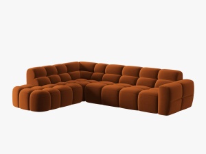 COLTAR LISA, STANGA, 5 LOCURI, 293 CM, SCORTISOARA, TAPITERIE DIN CATIFEA, DESIGN DEOSEBIT - Img 2