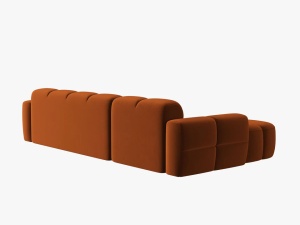 COLTAR LISA, STANGA, 5 LOCURI, 310 CM, SCORTISOARA, TAPITERIE DIN CATIFEA, DESIGN DEOSEBIT - Img 4