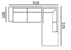 COLTAR LUND CU 3 LOCURI + SEZLONG PE DREAPTA, FUSION CREM 02, S52303AL+OTMR.E371, CONFECTIONAT DIN LEMN, ARCURI, METAL SI 100% POLIESTER, RICHMOND INTERIOR - Img 3