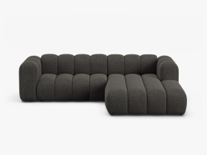 COLTAR LUPIN 260, PE DREAPTA, GRI INCHIS, CU TAPITERIE DIN TEXTIL CHENILLE EDEN, MICADONI