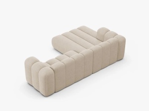 COLTAR LUPIN 260, PE STANGA, BEJ, CU TAPITERIE DIN TEXTIL BOUCLE BALOO, MICADONI - Img 4
