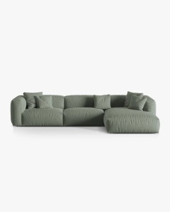 COLTAR MARTINA, 130X176 CM, PE DREAPTA, VERDE MUSCHI, TAPITAT CU TAPITERIE DIN TEXTIL STRUCTURAT BOSTON, MICADONI