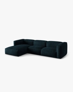 COLTAR MARTINA, 130X176 CM, PE STANGA, ALBASTRU INCHIS, TAPITAT CU TAPITERIE DIN TEXTIL CATIFEA VOGUE, MICADONI - Img 2