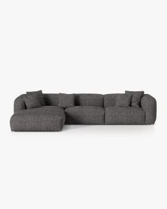 COLTAR MARTINA, 130X176 CM, PE STANGA, GRI ANTRACIT, TAPITAT CU TAPITERIE DIN TEXTIL BOUCLE MONET, MICADONI