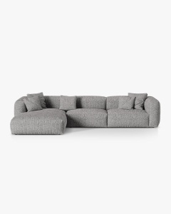 COLTAR MARTINA, 130X176 CM, PE STANGA, GRI GRAFIT, TAPITAT CU TAPITERIE DIN TEXTIL BOUCLE MONET, MICADONI