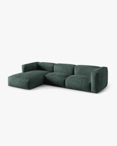 COLTAR MARTINA, 130X176 CM, PE STANGA, VERDE MUSCHI, TAPITAT CU TAPITERIE DIN TEXTIL CATIFEA VOGUE, MICADONI - Img 2