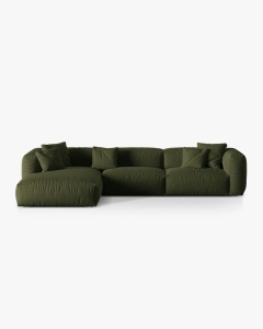 COLTAR MARTINA, 130X176 CM, PE STANGA, VERDE, TAPITAT CU TAPITERIE DIN TEXTIL STRUCTURAT BOSTON, MICADONI