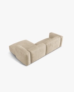 COLTAR MARTINA, BEJ DESCHIS, 280 CM, DREAPTA, CU TAPITERIE DIN TEXTIL CATIFEA VOGUE, MICADONI - Img 4