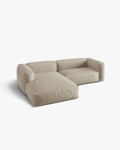 COLTAR MARTINA, BEJ DESCHIS, 280 CM, STANGA, CU TAPITERIE DIN TEXTIL STRUCTURAT BOSTON, MICADONI - Img 3