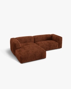 COLTAR MARTINA, CARAMIZIU, 280 CM, STANGA, CU TAPITERIE DIN TEXTIL CORDOI TILIA, MICADONI - Img 2