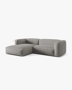 COLTAR MARTINA, GRI DESCHIS, 244 CM, STANGA, CU TAPITERIE DIN TEXTIL STRUCTURAT BOSTON, MICADONI - Img 2