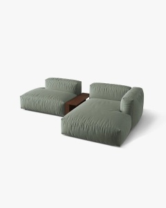 COLTAR MARTINA, PE DREAPTA, 285 CM, VERDE MUSCHI, TAPITAT CU TAPITERIE DIN TEXTIL STRUCTURAT BOSTON, MICADONI - Img 3