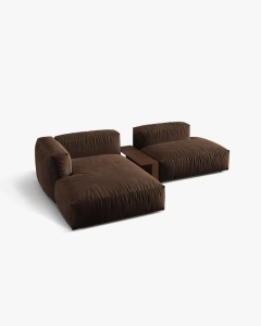 COLTAR MARTINA, PE STANGA, 285 CM, GRI, TAPITAT CU TAPITERIE DIN TEXTIL CATIFEA VOGUE, MICADONI - Img 3