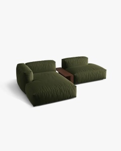 COLTAR MARTINA, PE STANGA, 285 CM, VERDE, TAPITAT CU TAPITERIE DIN TEXTIL STRUCTURAT BOSTON, MICADONI - Img 3