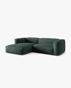 COLTAR MARTINA, VERDE MUSCHI, 244 CM, STANGA, CU TAPITERIE DIN TEXTIL CATIFEA VOGUE, MICADONI - Img 2