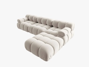 COLTAR MODULAR BELLIS, 4 LOCURI, 282 CM, BEJ DESCHIS 21, TAPITERIE DIN CATIFEA, DESIGN DEOSEBIT - Img 5