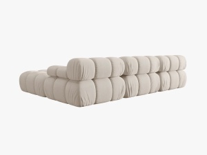 COLTAR MODULAR BELLIS, 4 LOCURI, 282 CM, BEJ DESCHIS 23, TAPITERIE DIN CATIFEA 3D, DESIGN DEOSEBIT - Img 4