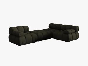 COLTAR MODULAR BELLIS, 4 LOCURI, 282 CM, VERDE 77, TAPITERIE DIN CATIFEA 3D, DESIGN DEOSEBIT - Img 6