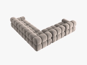 COLTAR MODULAR BELLIS, 5 LOCURI, 282 CM, BEJ 16, TAPITERIE DIN CATIFEA, DESIGN DEOSEBIT - Img 5